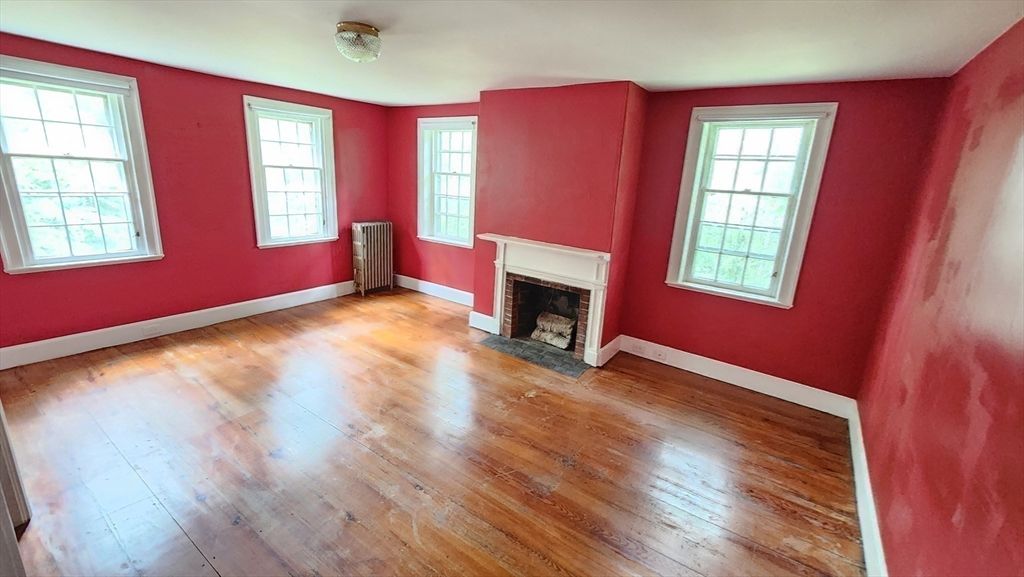 Empty room, Fireplace, Interior, Wood Texture Flooring