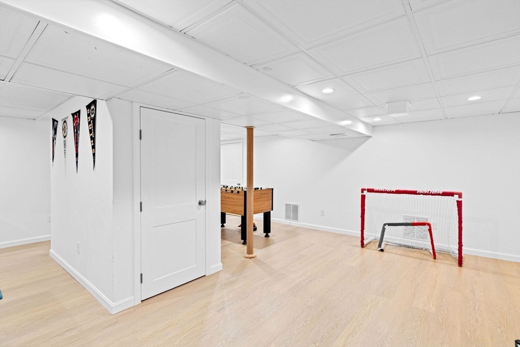 Game Room, Interior, Recessed Lighting, Wood Texture Flooring