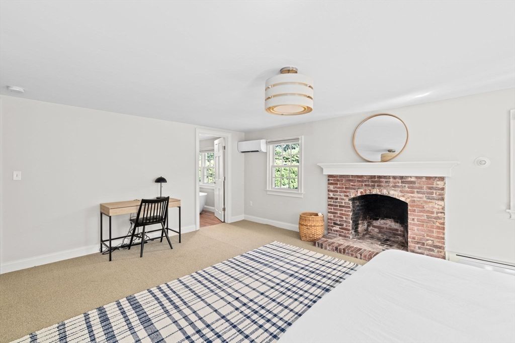 Bedroom, Fireplace, Interior