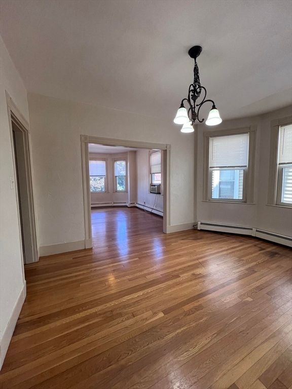 Chandelier, Empty room, Interior, Pendant Lights, Wood Texture Flooring