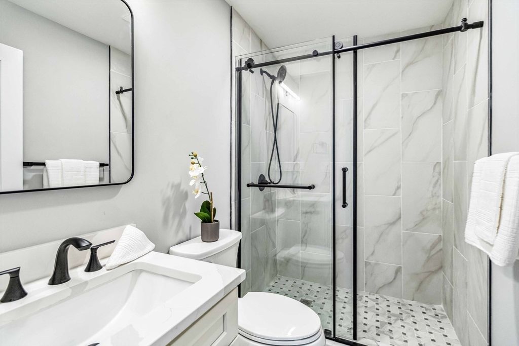 Bathroom, Glass Shower, Interior, Marble Walls
