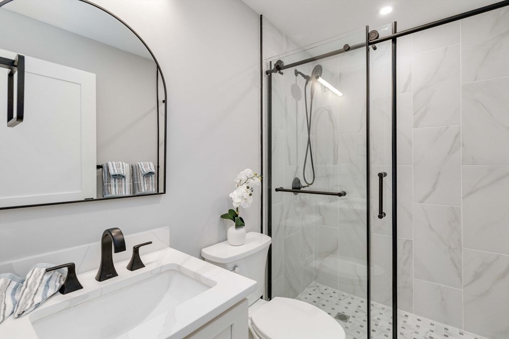Bathroom, Glass Shower, Interior, Marble Walls