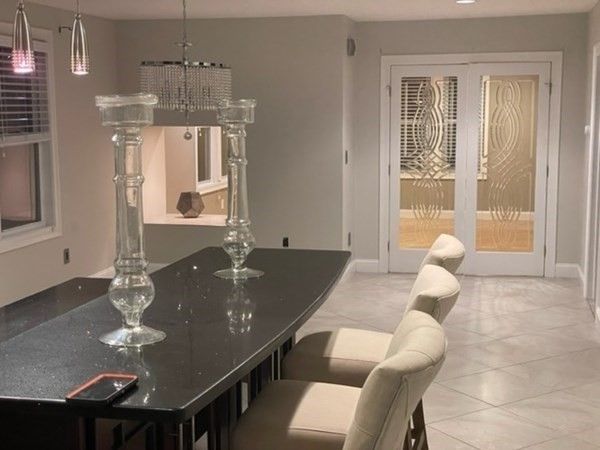 Chandelier, Dining room, Interior, Recessed Lighting