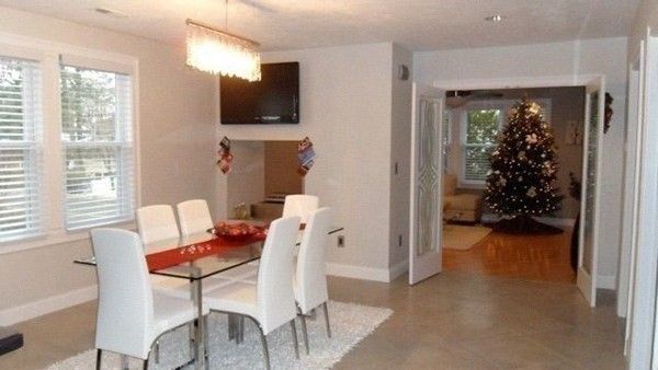 Chandelier, Dining room, Interior, Wood Texture Flooring