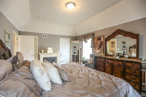 Bedroom, Fireplace, Interior