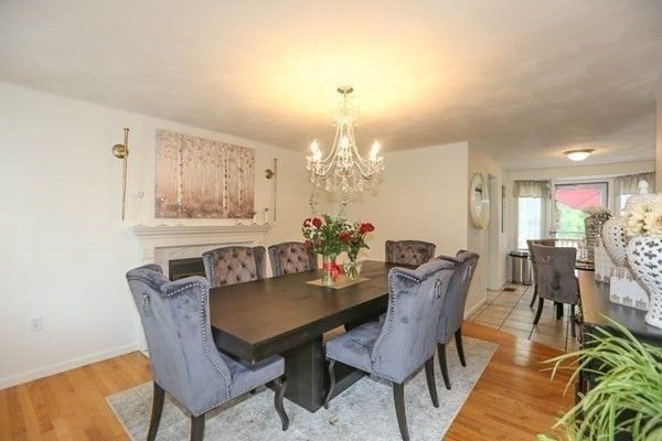 Chandelier, Dining room, Interior, Wood Texture Flooring