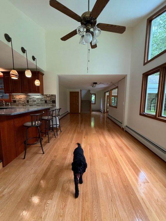 Interior, Kitchen, Pendant Lights, Wood Texture Flooring