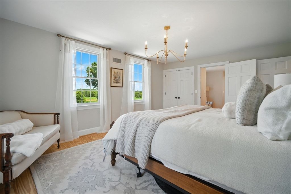 Bedroom, Chandelier, Interior, Wood Texture Flooring