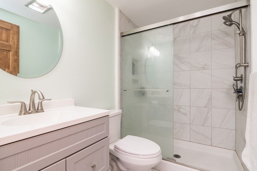 Bathroom, Glass Shower, Interior, Marble Walls