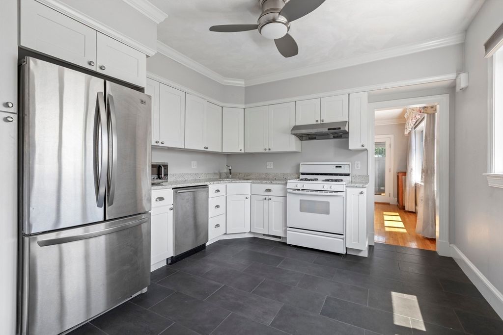 Interior, Kitchen, Stainless Steel Appliances, Wood Texture Flooring