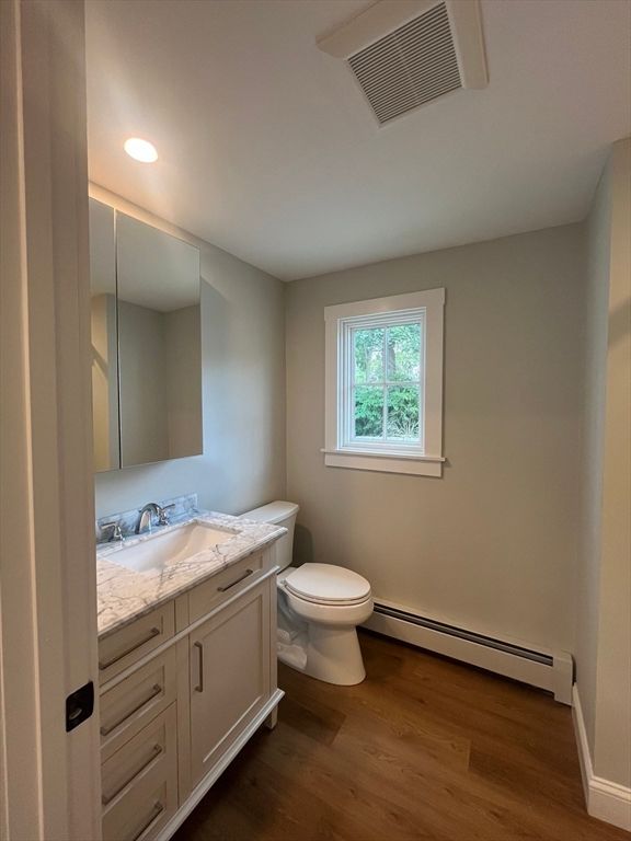 Bathroom, Interior, Recessed Lighting, Wood Texture Flooring