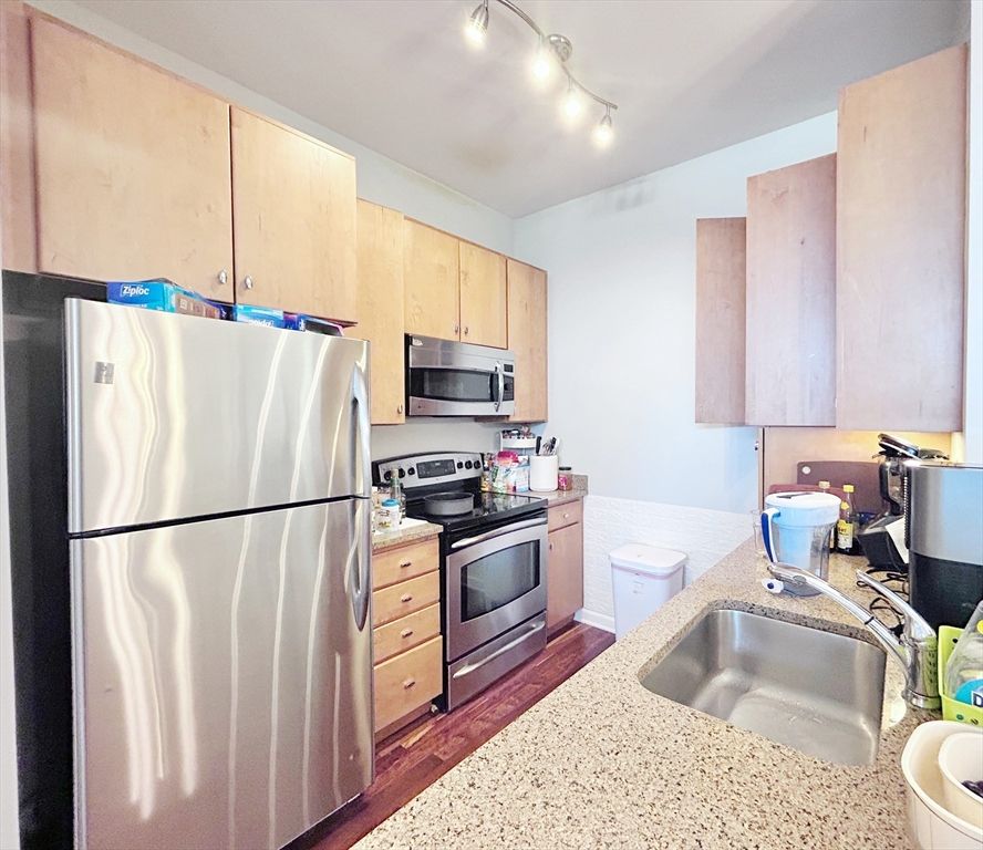 Interior, Kitchen, Stainless Steel Appliances, Wood Texture Flooring