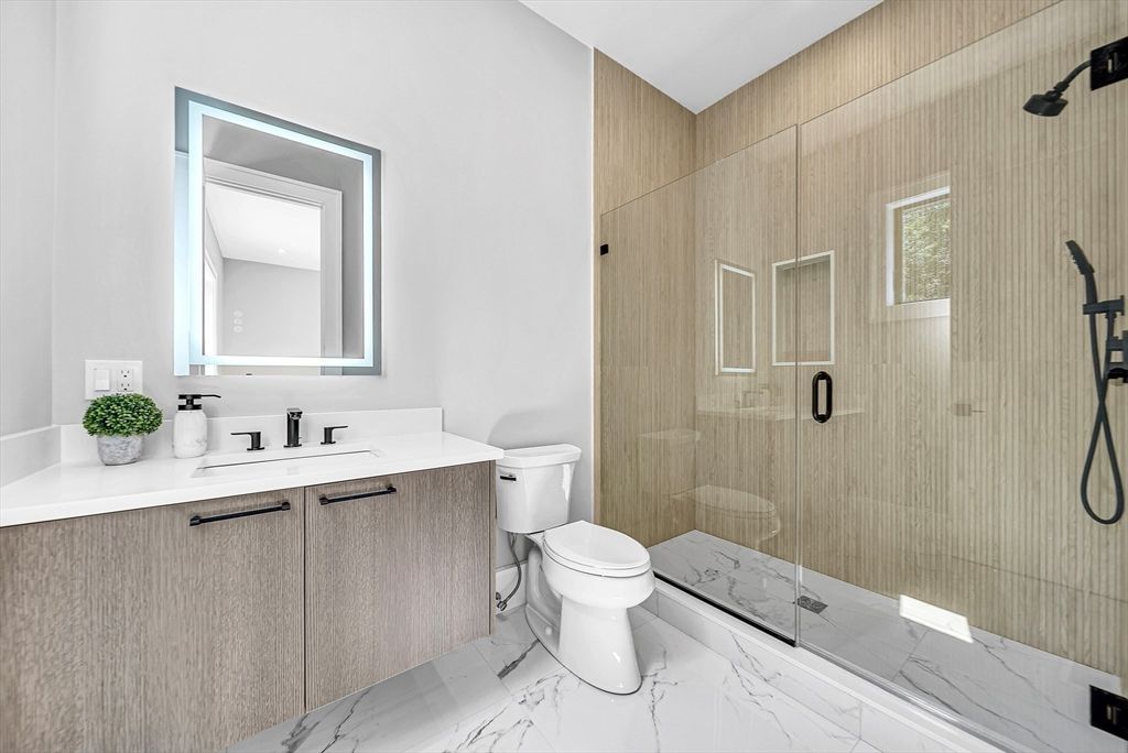 Bathroom, Glass Shower, Interior, Marble