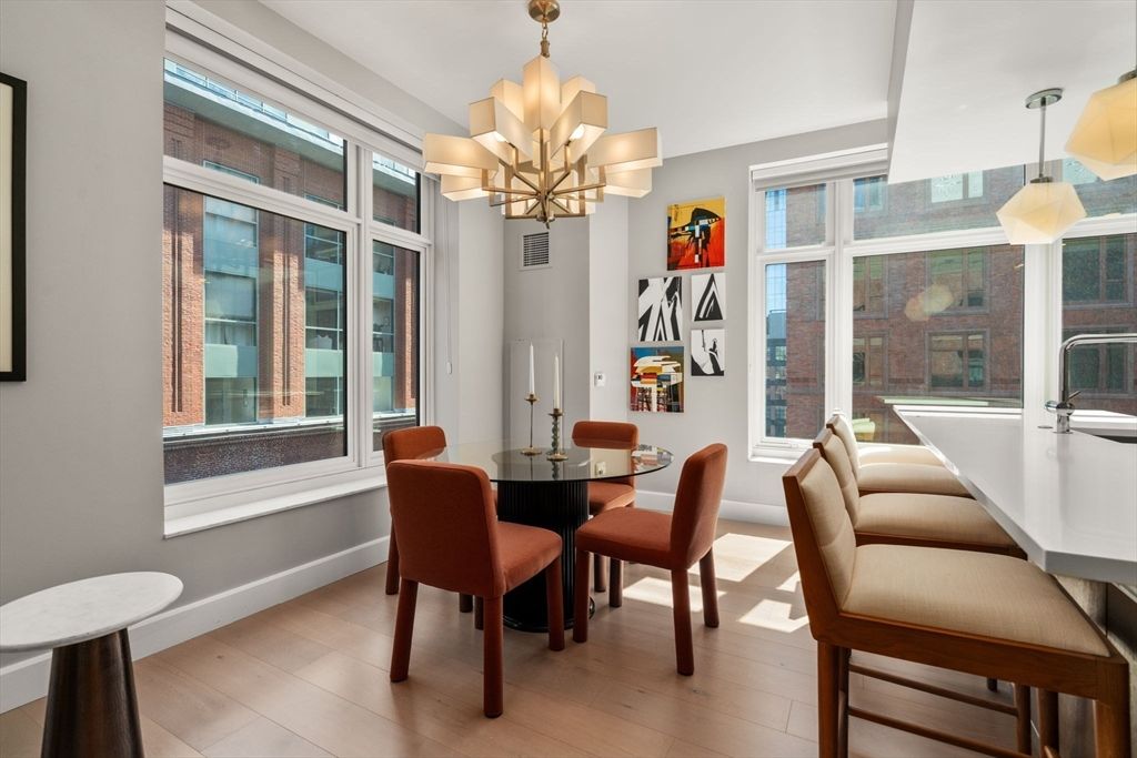 Chandelier, Dining room, Interior, Wood Texture Flooring