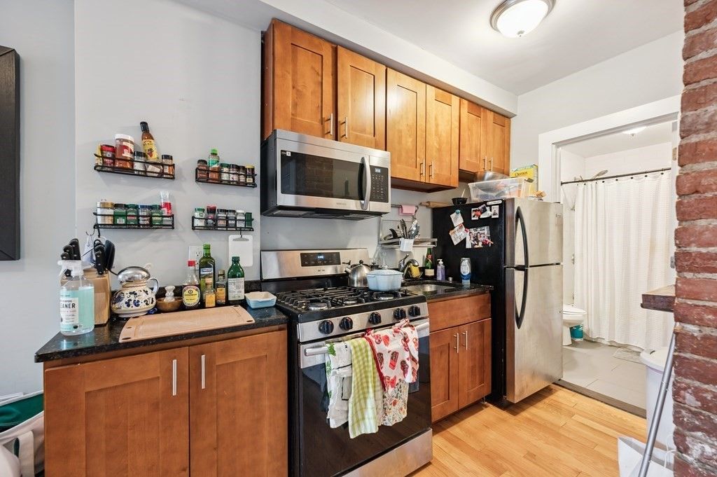 Interior, Kitchen, Stainless Steel Appliances, Wood Texture Flooring