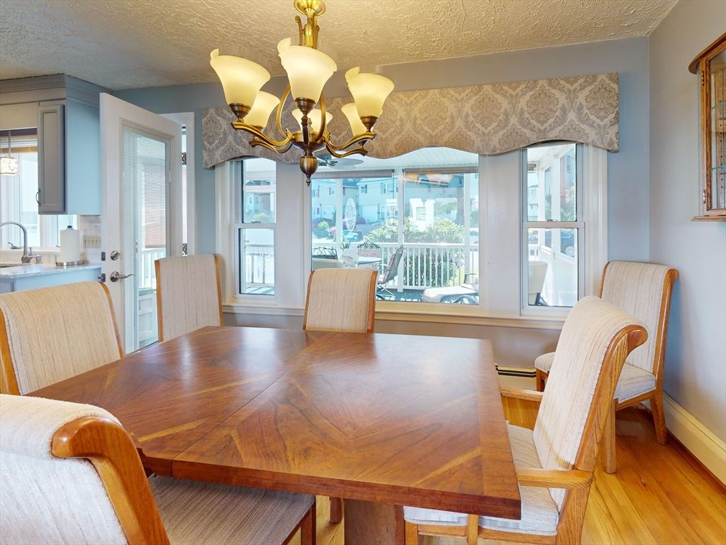 Chandelier, Dining room, Interior, Wood Texture Flooring