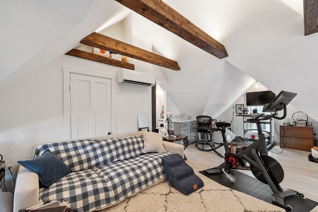 Fitness Equipment, Interior, Wooden Beams, Wood Texture Flooring