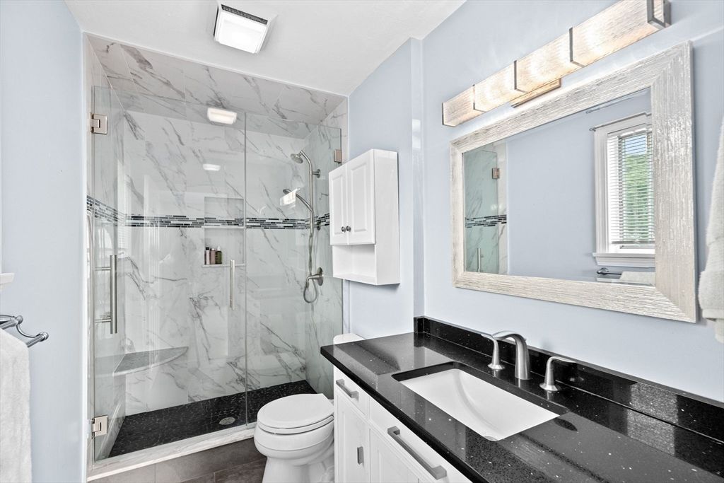 Bathroom, Glass Shower, Interior, Marble Walls