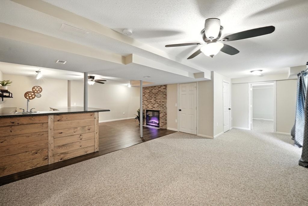Interior, Stone Walls, Wood Texture Flooring