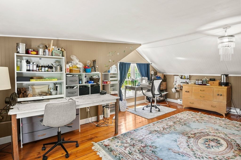Chandelier, Home Office, Interior, Wood Texture Flooring