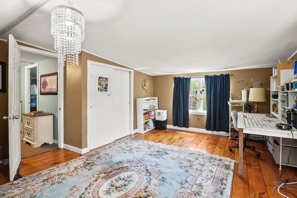 Bedroom, Chandelier, Interior, Wood Texture Flooring
