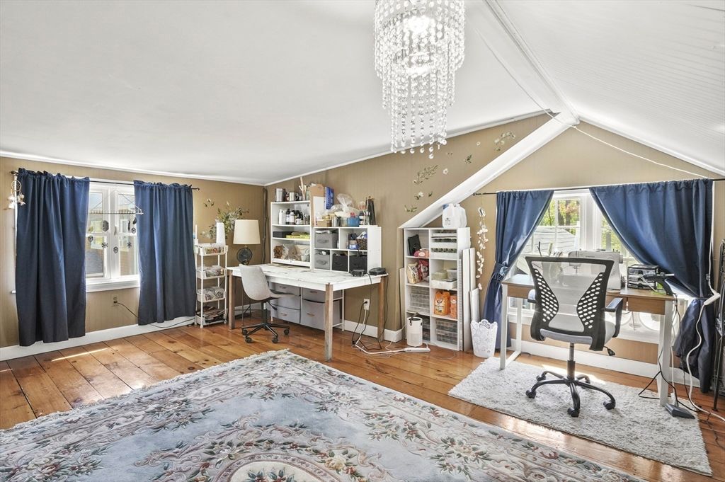 Chandelier, Home Office, Interior, Wood Texture Flooring