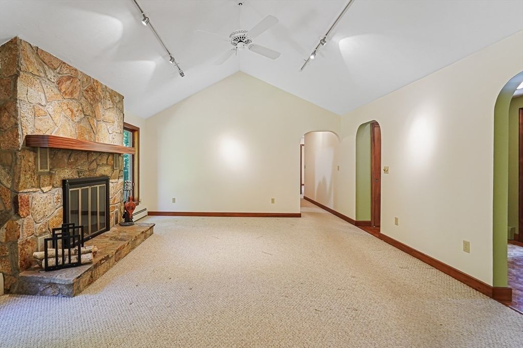 Empty room, Fireplace, Interior, Stone Walls