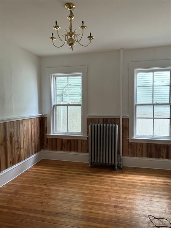 Chandelier, Empty room, Interior, Wood Texture Flooring, Wooden Walls