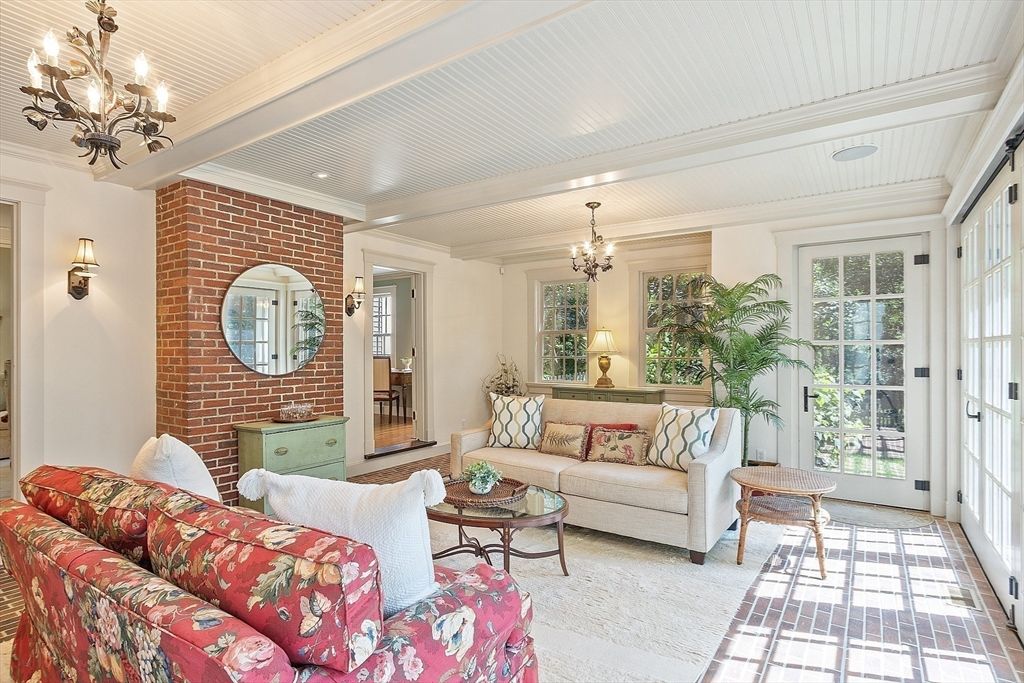 Chandelier, Interior, Living room, Recessed Lighting, Stone Walls