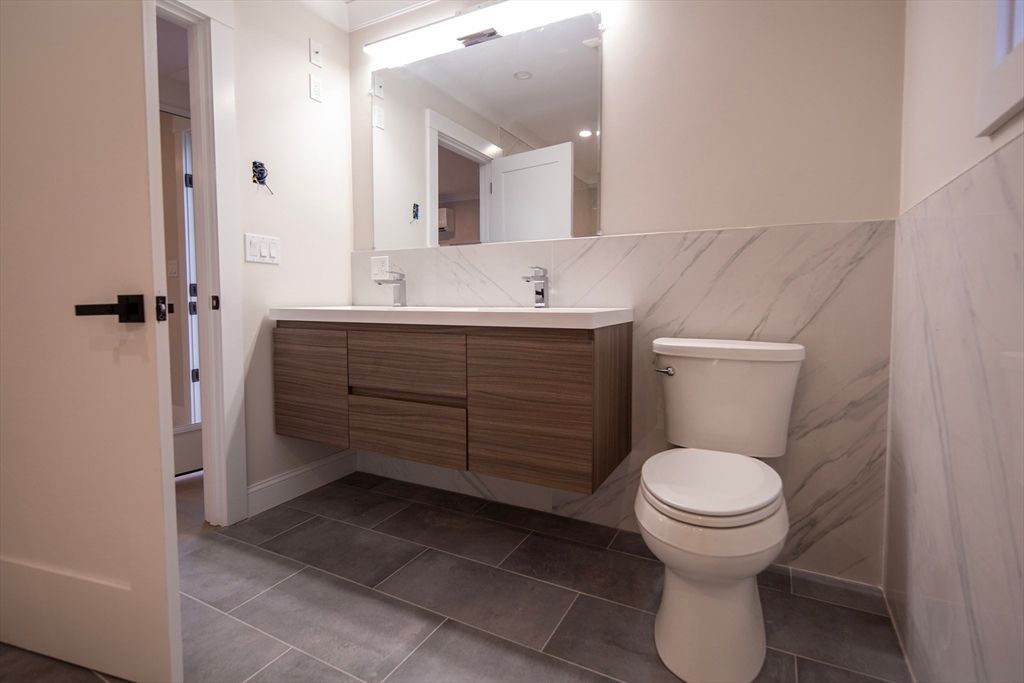 Bathroom, Interior, Marble Walls, Recessed Lighting