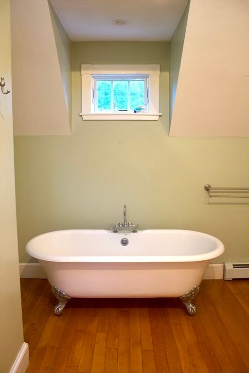 Bathroom, Free Standing Baths, Interior, Wood Texture Flooring