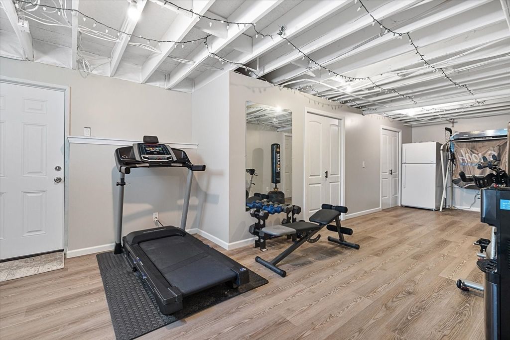 Fitness Equipment, Interior, Wood Texture Flooring