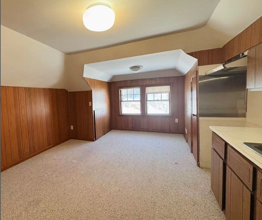 Empty room, Interior, Kitchen, Wooden Walls