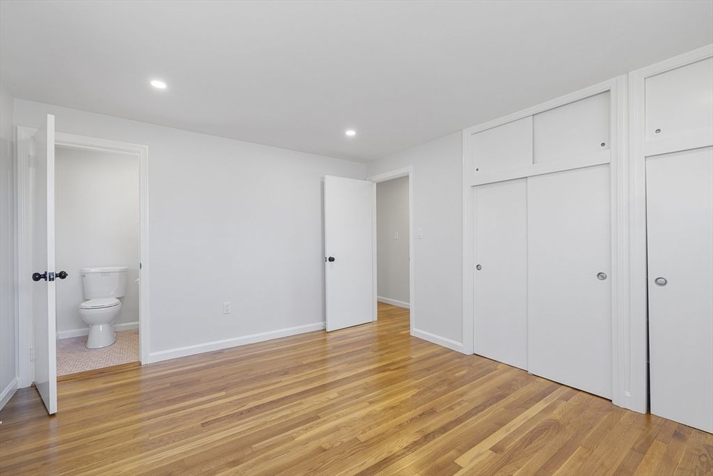 Bathroom, Empty room, Interior, Recessed Lighting, Wood Texture Flooring