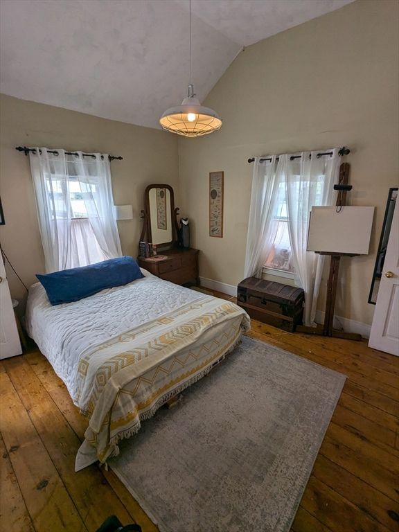 Bedroom, Interior, Pendant Lights, Wood Texture Flooring