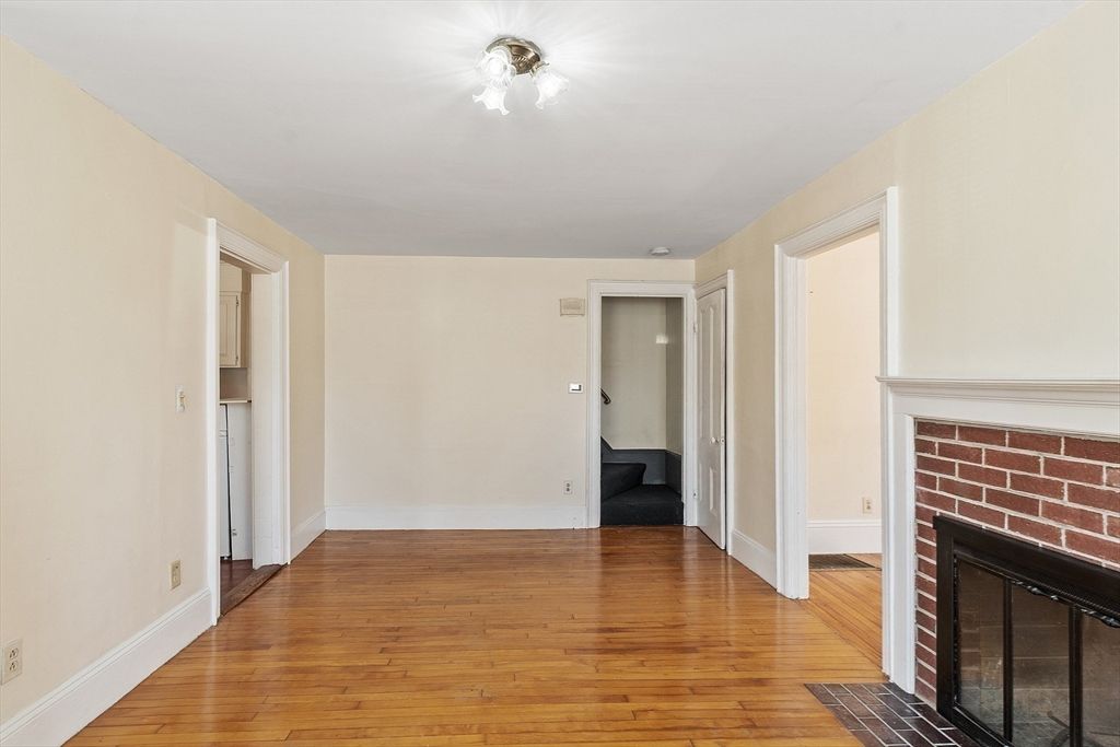 Empty room, Fireplace, Interior, Wood Texture Flooring