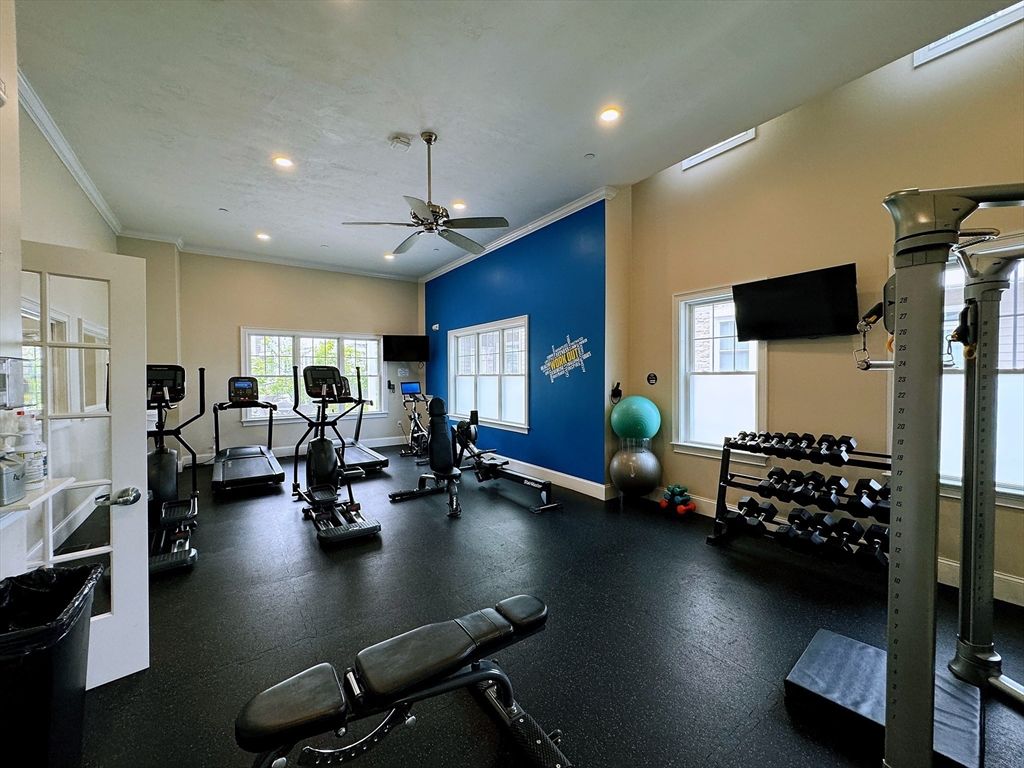 Fitness Equipment, Gym, Interior, Recessed Lighting