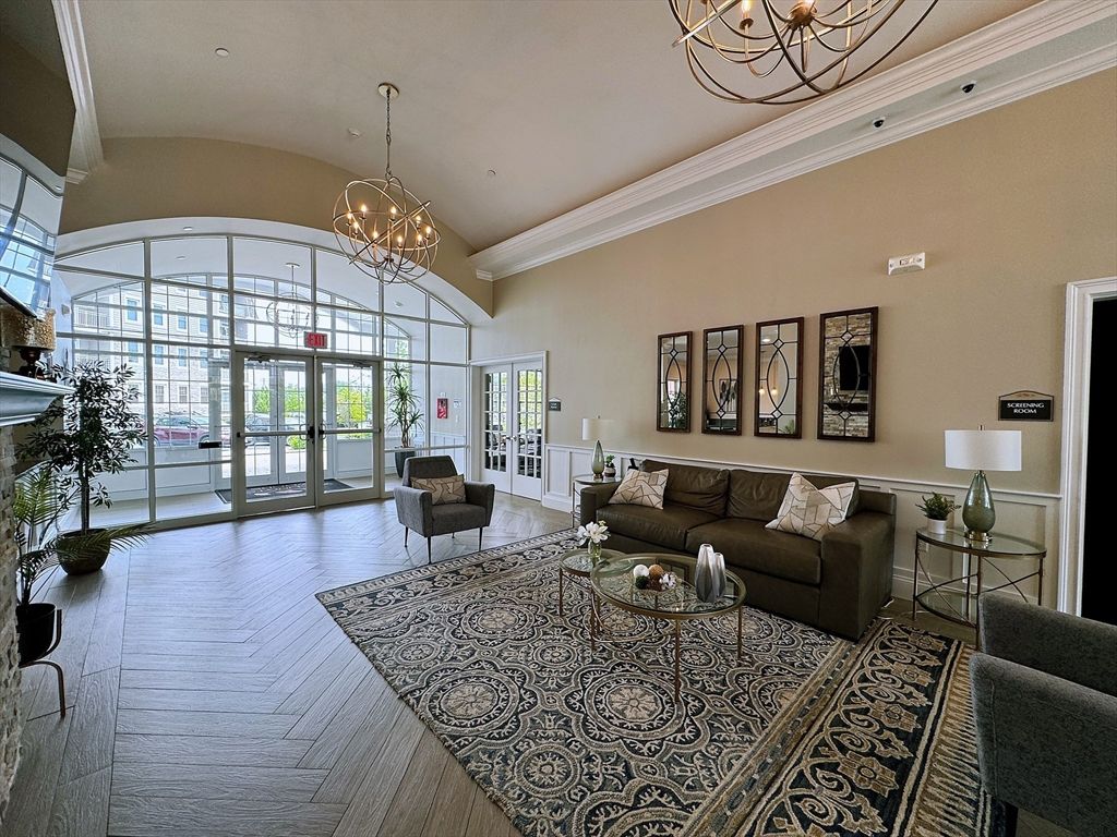 Chandelier, Interior, Living room, Wood Texture Flooring