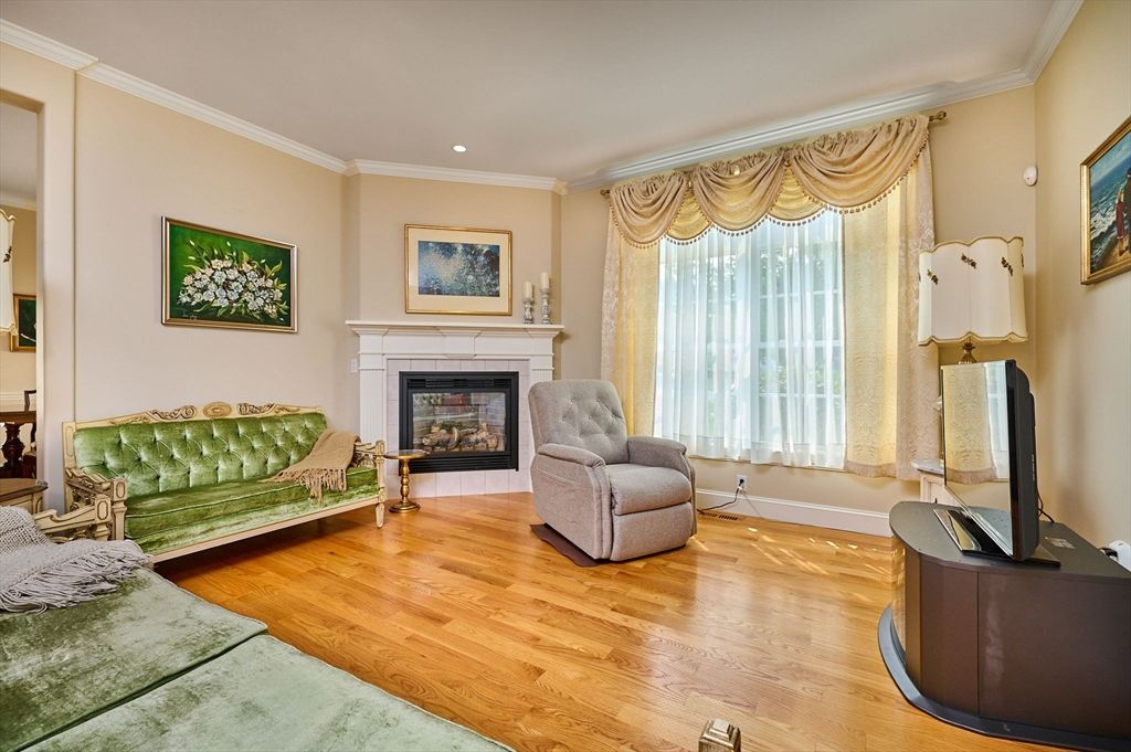 Fireplace, Interior, Recessed Lighting, Wood Texture Flooring