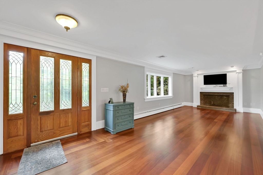 Fireplace, Interior, Wood Texture Flooring