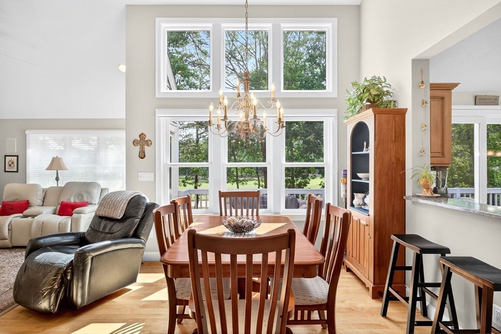 Chandelier, Dining room, Interior, Wood Texture Flooring
