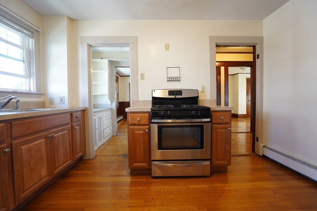 Interior, Kitchen, Stainless Steel Appliances, Wood Texture Flooring