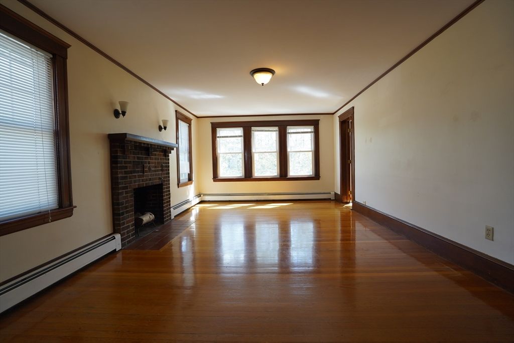 Empty room, Fireplace, Interior, Wood Texture Flooring
