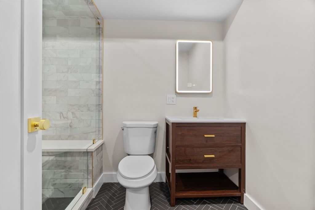 Bathroom, Glass Shower, Interior, Marble Walls