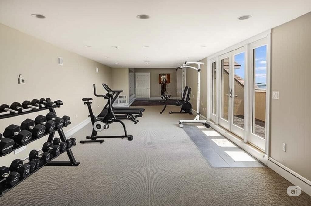 Fitness Equipment, Interior, Recessed Lighting