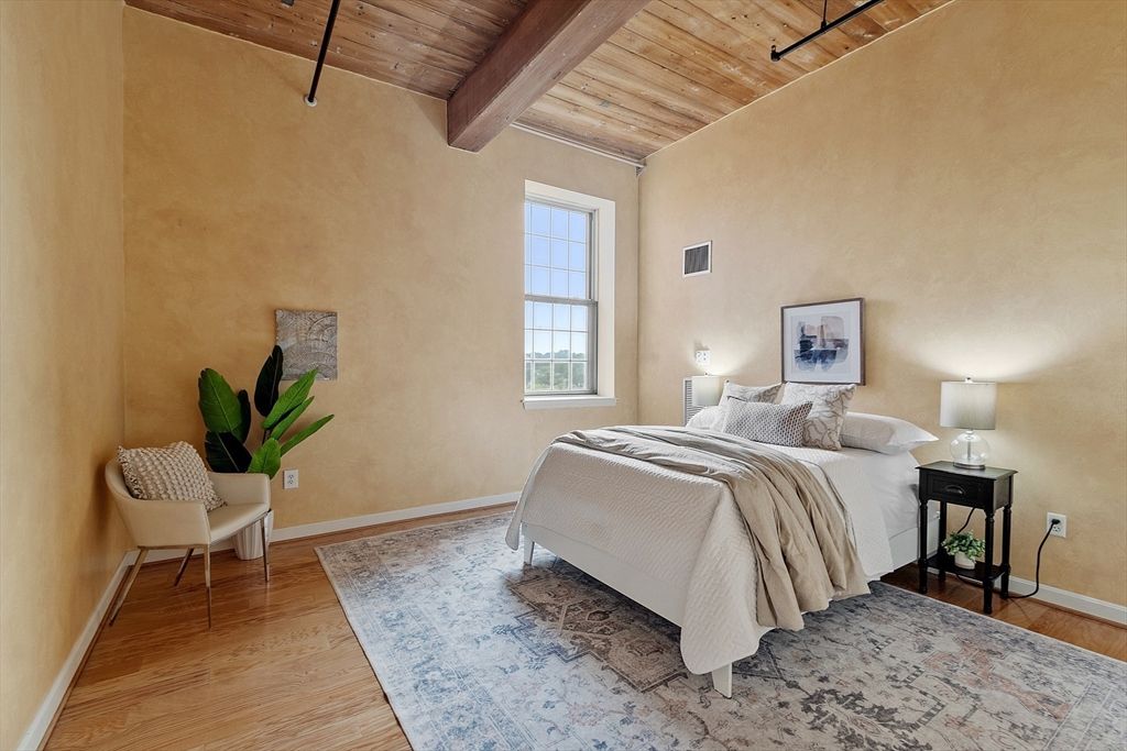 Bedroom, Interior, Wooden Beams, Wooden Ceilings, Wood Texture Flooring
