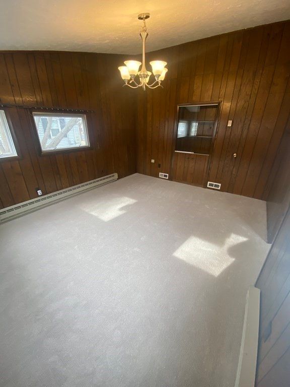 Chandelier, Empty room, Interior, Wooden Walls