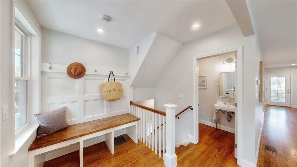 Bathroom, Interior, Recessed Lighting, Wood Texture Flooring