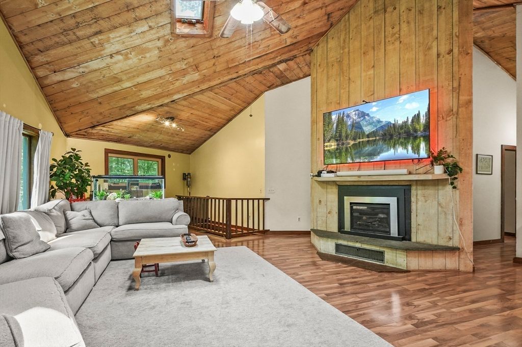 Fireplace, Interior, Living room, Wooden Ceilings, Wood Texture Flooring, Wooden Walls