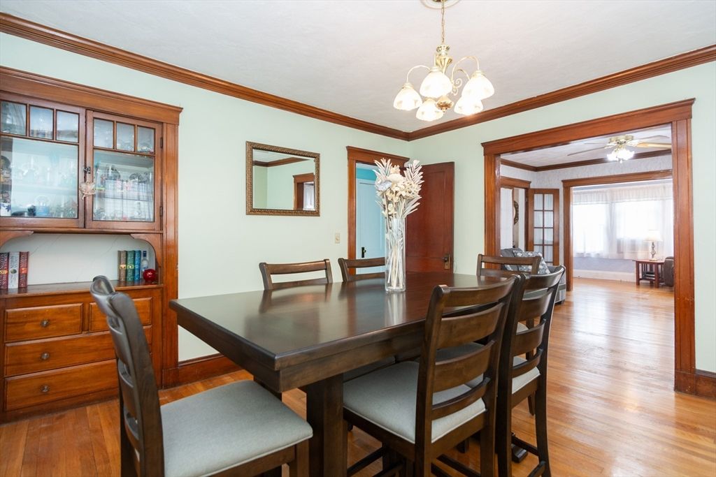 Chandelier, Dining room, Interior, Wood Texture Flooring